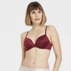 Auden Icon Full Coverage Underwire Convertible Tshirt Bra RacerBack Plum- sz 32B